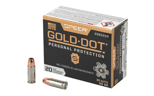 Speer Gold Dot 25 ACP 35 Grain HP 20 Rounds