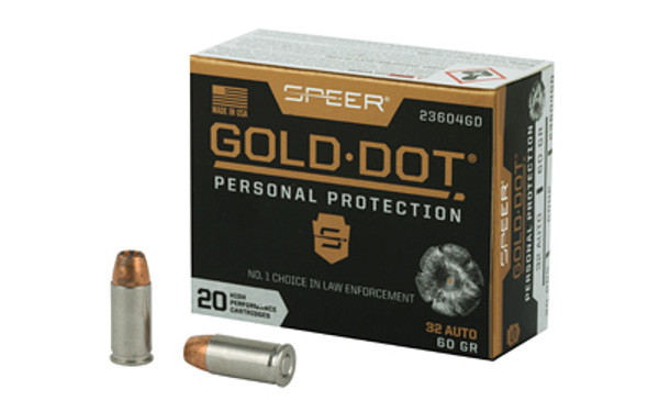 Speer Gold Dot 32 ACP 60 Grain HP 20 Rounds