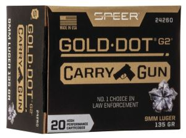 Speer Gold Dot Carry Gun 40 S&W 165 Grain HP 20 Rounds