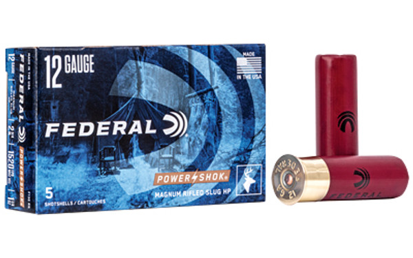 Federal Power Shock 12 Gauge 2.75 Magnum Rifle Slug 5 Rounds