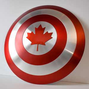 Metal Canada Shield designed and manufactured by Comic Sandwiches