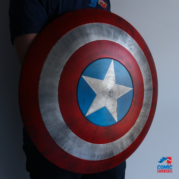 Captain America Blast Damaged Shield Replica - The Winter Soldier - Comic Sandwiches