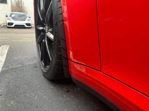 2020-2025 Porsche 911 with Custom low mount 1FastGuard stone guard with MiniFlap from rear