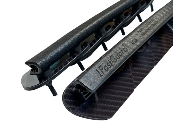 Assembled Gloss Black Carbon Fiber Skins, Style B - 1FastGuard stone guards