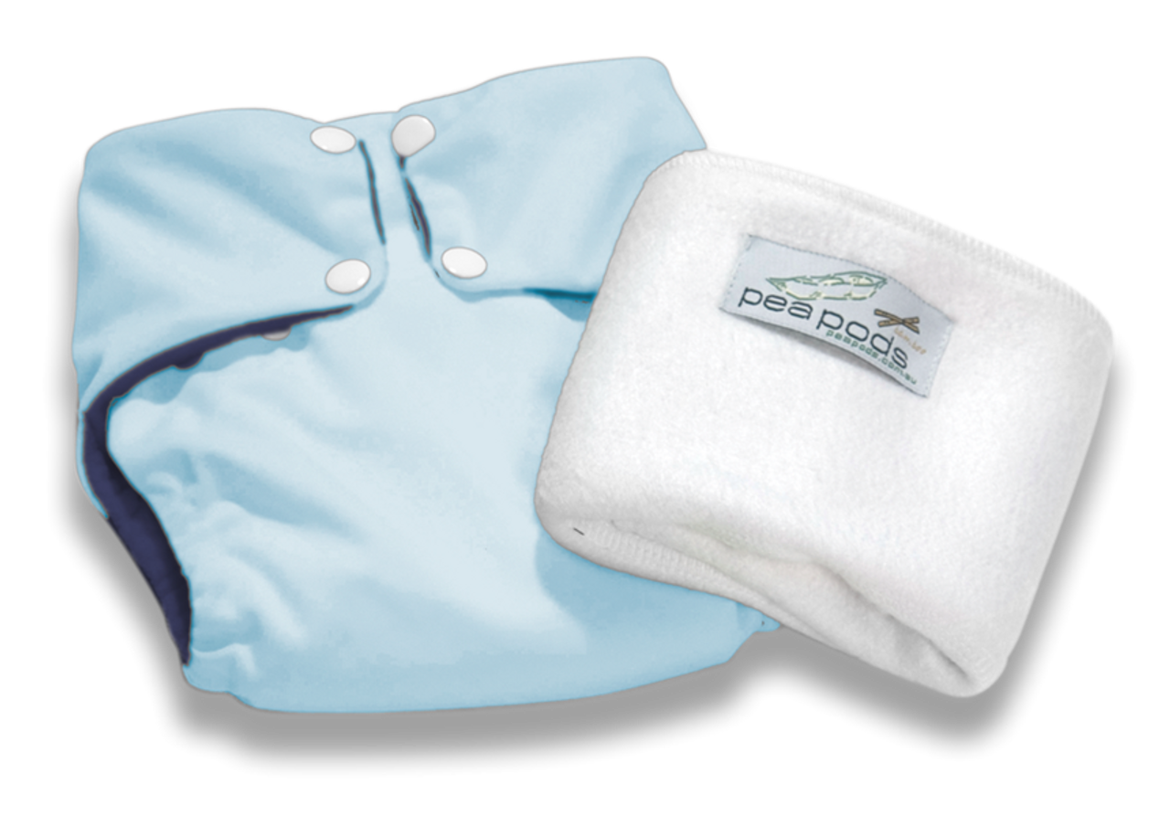 Pea Pods Reusable Nappy Pastel Blue