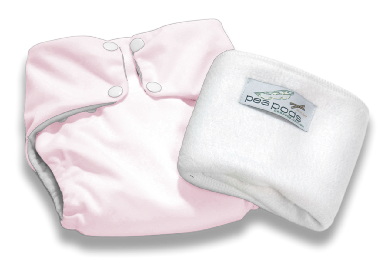 Pea Pods Reusable Nappy Pastel Pink