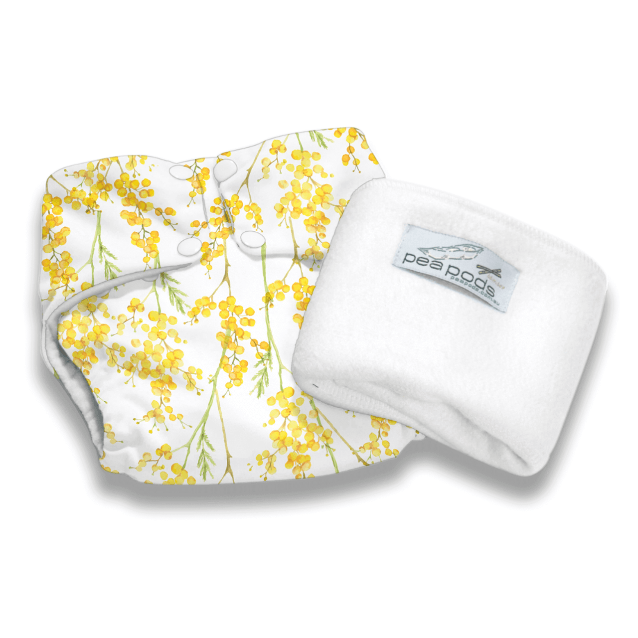 Pea Pods Reusable Nappy Wattle