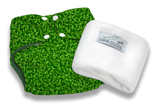 Pea Pods Reusable Nappy Green Leaves