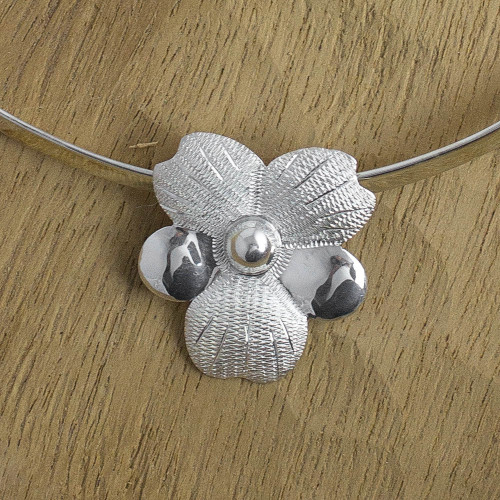 Sterling silver flower choker 'Solola Bouquet' Sterling silver flower choker 'Solola Bouquet'