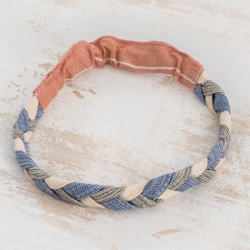 Artisan Hand Crafted Braided Multicolored Headband 'Solol Spring'