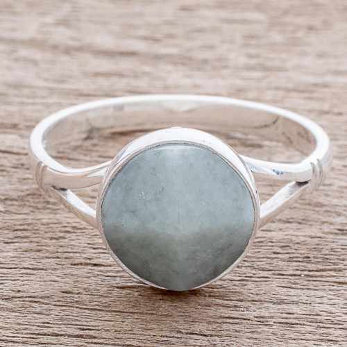 Circular Jade Cocktail Ring from Guatemala 'Facet Beauty'