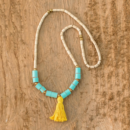Beaded Tassel Necklace from Costa Rica 'San Francisco Bohemian'