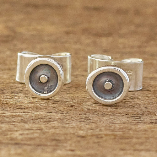Small Round Sterling Silver Stud Earrings 'Modern Forms' Small Round Sterling Silver Stud Earrings 'Modern Forms'