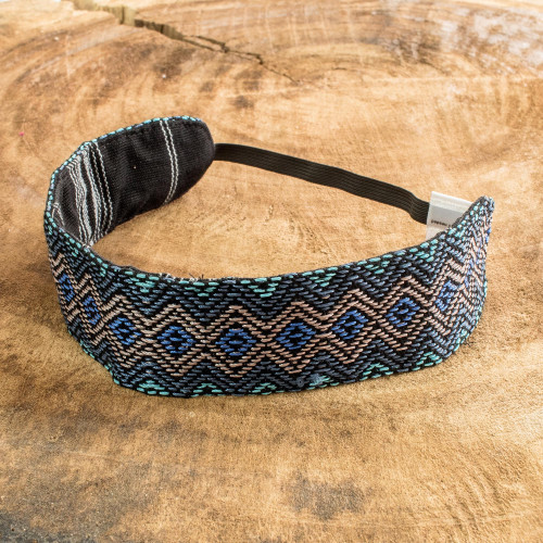 Hand Loomed Cotton Diamond Patterned Headband Guatemala 'To The Heavens'