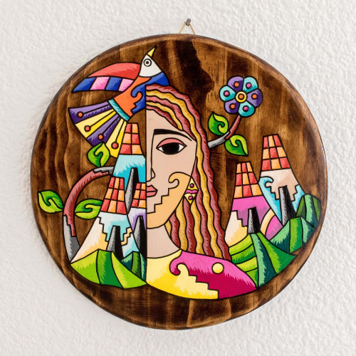 Hand-Painted Wood Wall Plaque 'My Roots'
