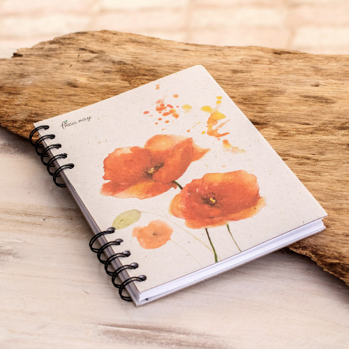 Art Print Recycled Paper Journal 'Poppies'
