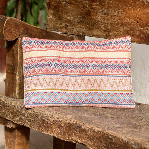 Strawberry Cotton Cushion Cover Handloomed in Guatemala 'Strawberry Charm'