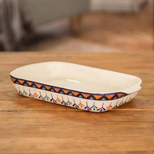 Ceramic Hand Painted Rectangular Casserole Dish 'Antigua Breeze'