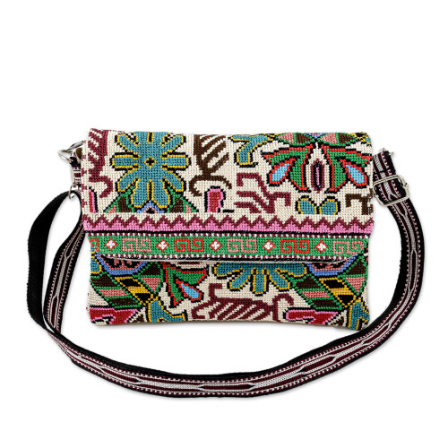 Hand-Embroidered Versitile Handbag from Uzbekistan 'Cool Patterns'