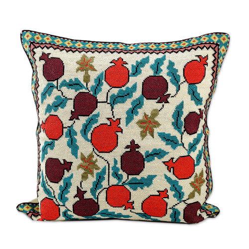 Cushion Cover with Pomegranate Hand Embroidery 'Chic Pomegranate'