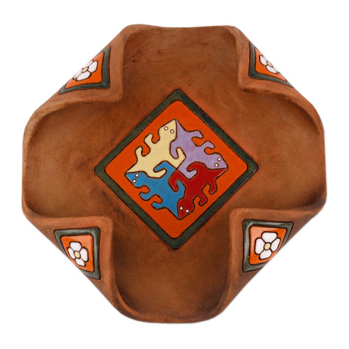 Uzbek Ceramic Catchall Crafted and Painted by Hand 'Uzbek Allure'