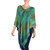 Backstrap Loom Rayon Poncho with Fringe 'Ethereal Turquoise'