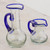 Handblown Small Recycled Glass Pitchers Pair 'Clear Seas'