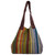 100 Cotton Handwoven Colorful Striped Tote Handbag 'Earth and Sky'
