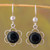 Dark Green Jade Flower Shaped Dangle Earrings from Guatemala 'Country Flower in Dark Green'
