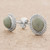 Light Green Jade Oval Stud Earrings from Guatemala 'Oval Lassos'