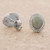 Light Green Jade Oval Stud Earrings from Guatemala 'Oval Lassos'