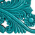 Hand-Carved Floral Wood Relief Panel in Blue from Guatemala 'Mister Sun'