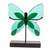Art Glass Butterfly Sculpture in Green from El Salvador 'Flight of Color in Green'