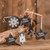 Black and Silver Leather Christmas Ornaments Set of 6 'Christmas in Black and Silver'