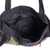Colorful Vertical Stripes on Black Handwoven Cotton Tote Bag 'Island Traveler'