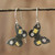 24k Gold Accent Dark Sterling Silver Butterfly Earrings 'Midnight Butterfly'