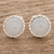 925 Silver Stud Earrings with Pale Ice Green Jade Circles 'Ice Green Moon'