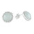 925 Silver Stud Earrings with Pale Ice Green Jade Circles 'Ice Green Moon'
