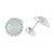 925 Silver Stud Earrings with Pale Ice Green Jade Circles 'Ice Green Moon'