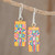 Huipil-Inspired Wood Dangle Earrings from Guatemala 'Tecpan Marvels'