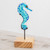 Art Glass Seahorse Sculpture from El Salvador 'Blue Seahorse'