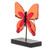 Art Glass Butterfly Sculpture in Orange from El Salvador 'Flight of Color in Red'