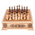 Chess Set Hand-Carved in Walnut Wood with Floral Motifs 'Cappuccino'