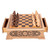 Chess Set Hand-Carved in Walnut Wood with Floral Motifs 'Cappuccino'