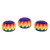 Multicolored Cotton Hacky Sacks Set of 3 'Maya Colors'