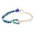 Glass Bead Knotted Bracelet in Aqua and Gold from Guatemala 'Divine Union in White and Blue'