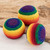 Striped Cotton Hacky Sacks Set of 3 'Rainbow Stripes'