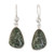 925 Sterling Silver Dark Green Jade Earrings from Guatemala 'Asymmetry in Green'
