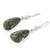 925 Sterling Silver Dark Green Jade Earrings from Guatemala 'Asymmetry in Green'