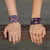 Handmade Beaded Friendship Bracelets in Purple Set of 3 'Stars in Purple'